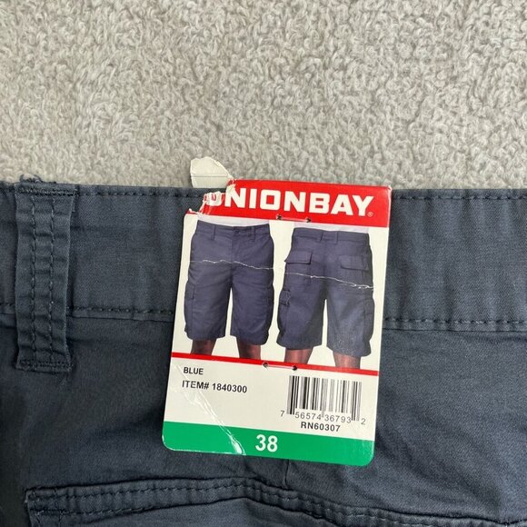 NEW Unionbay Men's Size 38 Cargo Shorts Blue Cotton Spandex Blend - Picture 6 of 8